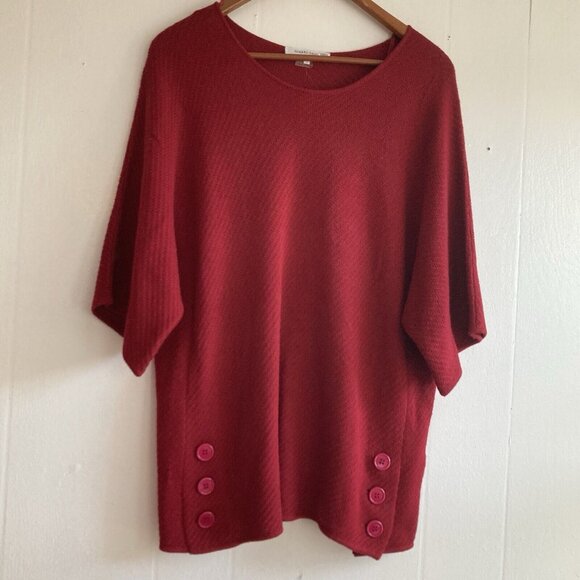 Gerard Darel Paris Luxe Wool Blend Lagenlook Button Detail Sweater 2 Fits 42” - Picture 3 of 10